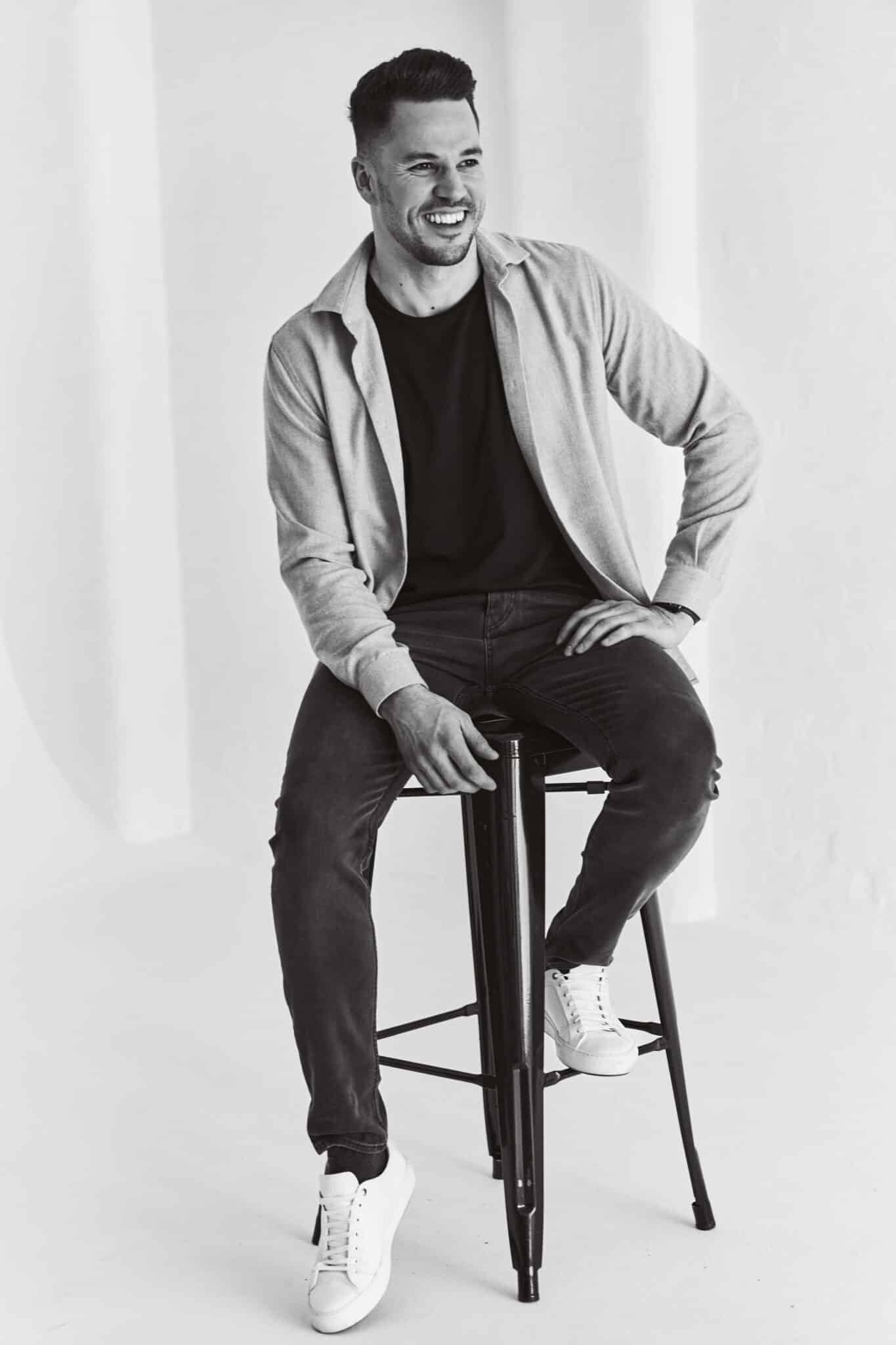 Photo of staff member Joel Black and White Image